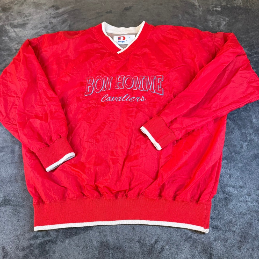 Dodger Bon Homme Cavaliers Pullover Jacket Red V Neck Vintage Retro Mens Large